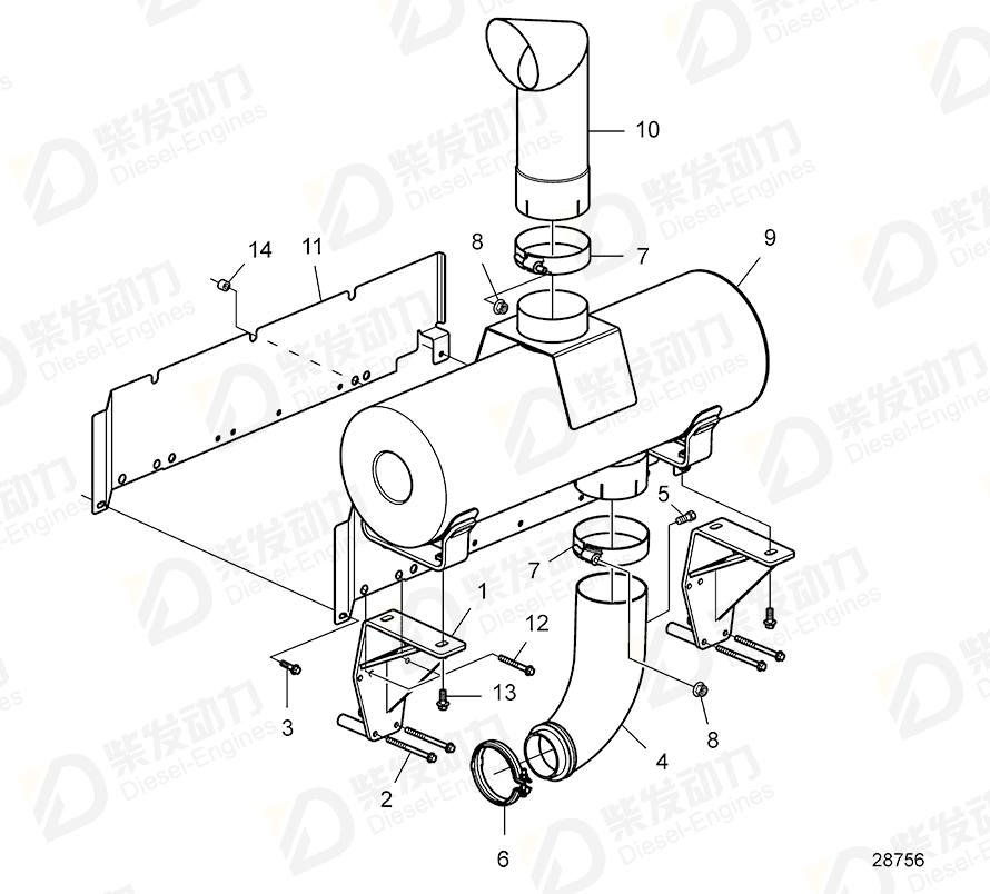 VOLVO Pipe elbow 22691914 Drawing